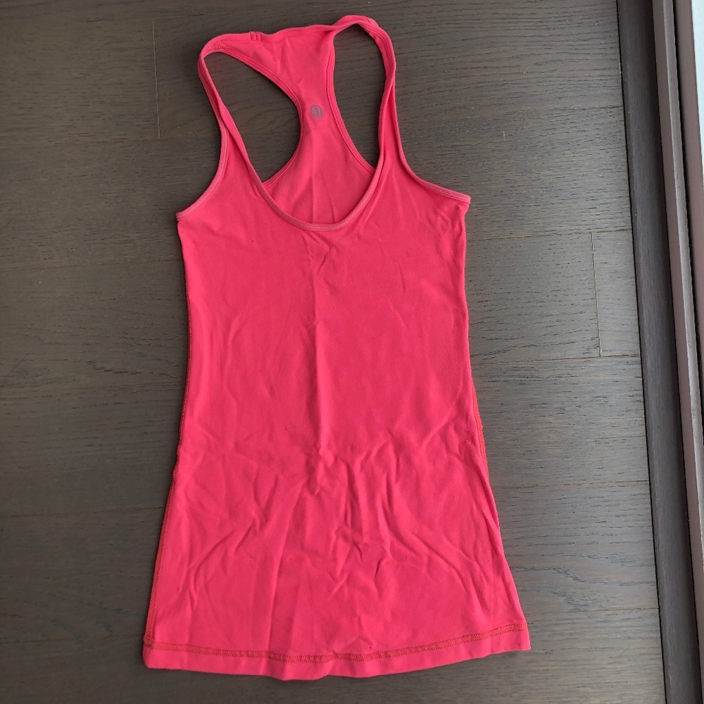 Neon Coral Lululemon racerback workout tank